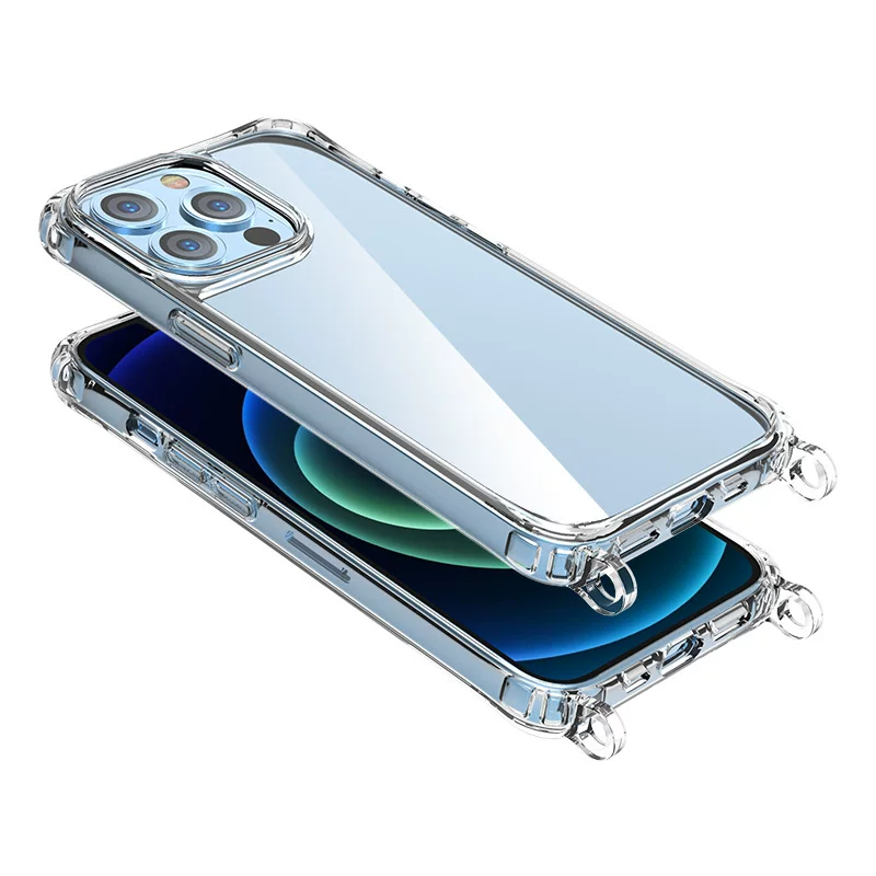 The Apple 16 lanyard phone case is a popular export product. It features a thickened one-piece acrylic lanyard with resin coating and transparent material