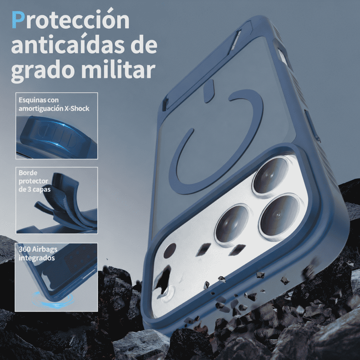 Crossover para iPhone18 soporte caso de teléfono 2 en 1 apple 17 airbag anti-caídas 16 magnético succión protección caso