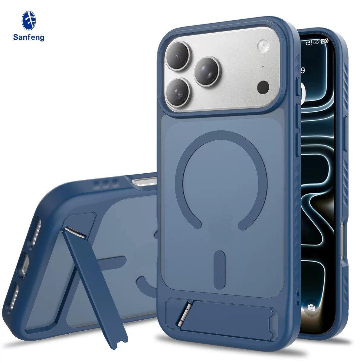 Cross-border application: iPhone18 stand and phone case 2-in-1 Apple 17 airbag anti-drop 16 magnetic protective case