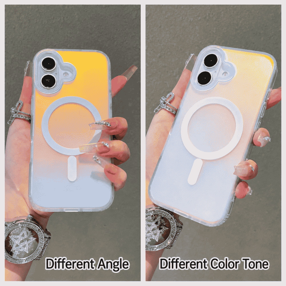 Suitable for Apple 18promax laser gradient phone case 17Pro magnetic case iPhone17 matte chameleon