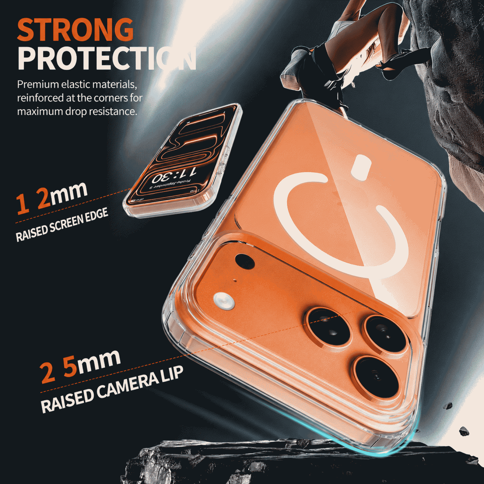 MagSafe magnetic attachment compatible iPhone 18 Pro Max case, transparent, shockproof, Apple 18 case