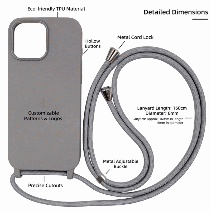 Apple 17 crossbody phone case, integrated lanyard phone case, Apple 14 matte 17Pro integrated lanyard phone case