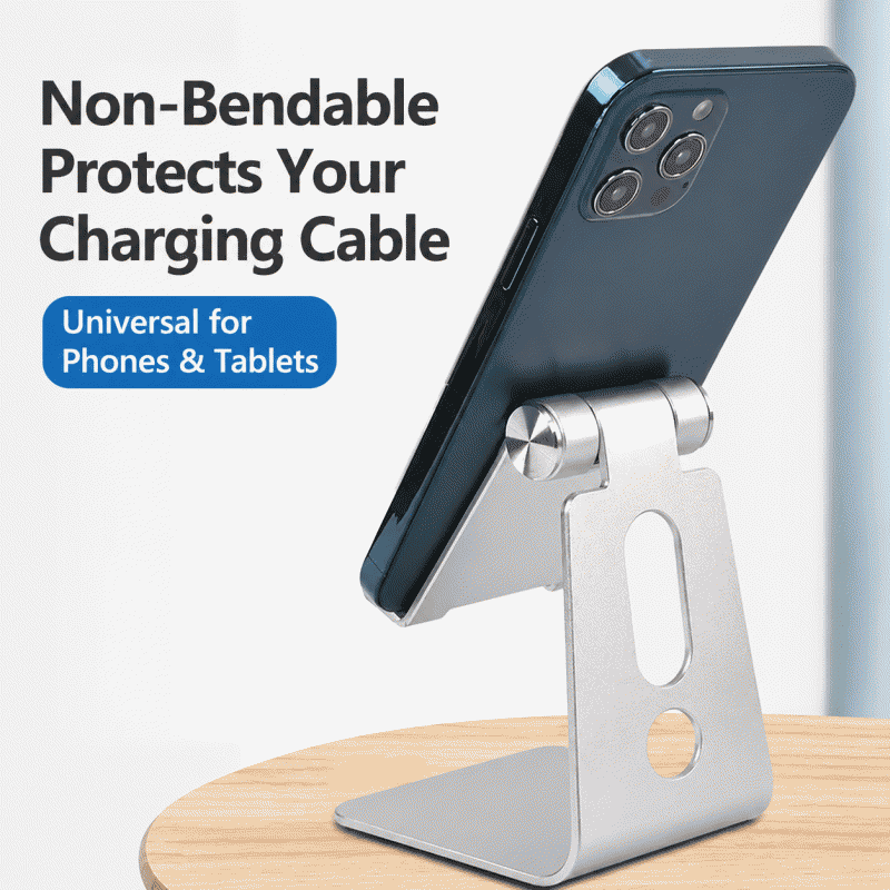 Single-folding aluminum alloy mobile phone tablet Pad suitable for lazy people, gift with logo printed, desktop metal stand