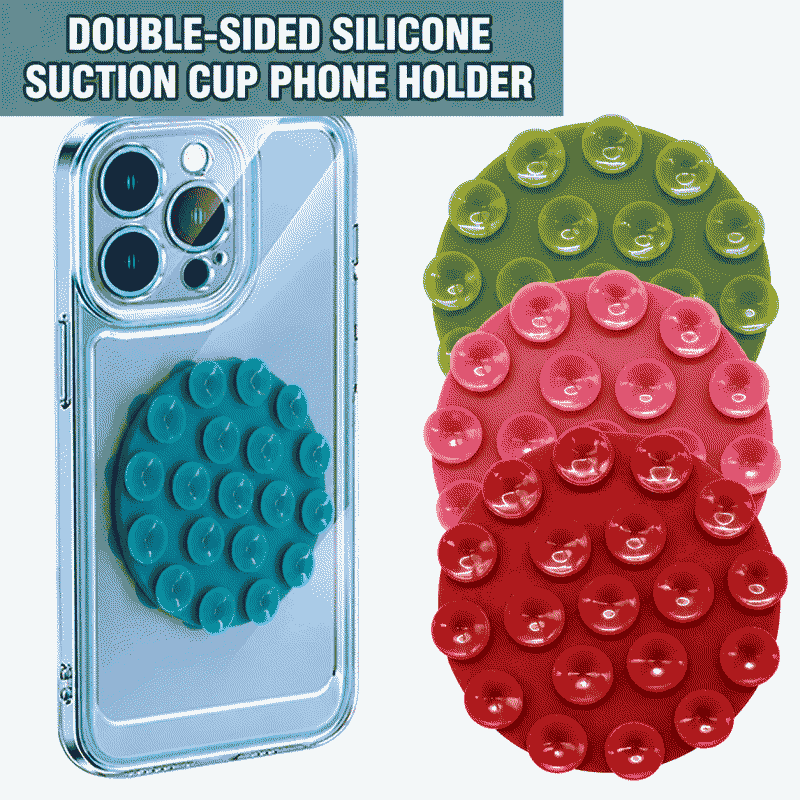 New silicone suction cup phone holder, dual-sided circular silicone suction cup holder for mobile phones