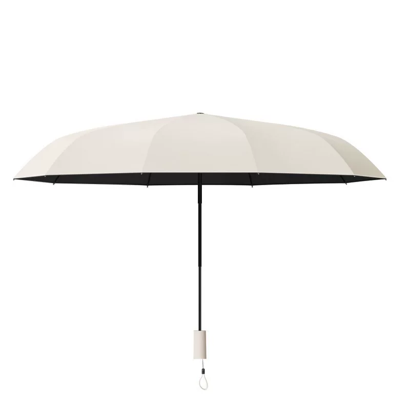 Wholesale of enlarged, reinforced and thickened folding manual three-fold black rubber sun protection umbrellas, suitable for both sunny and rainy days