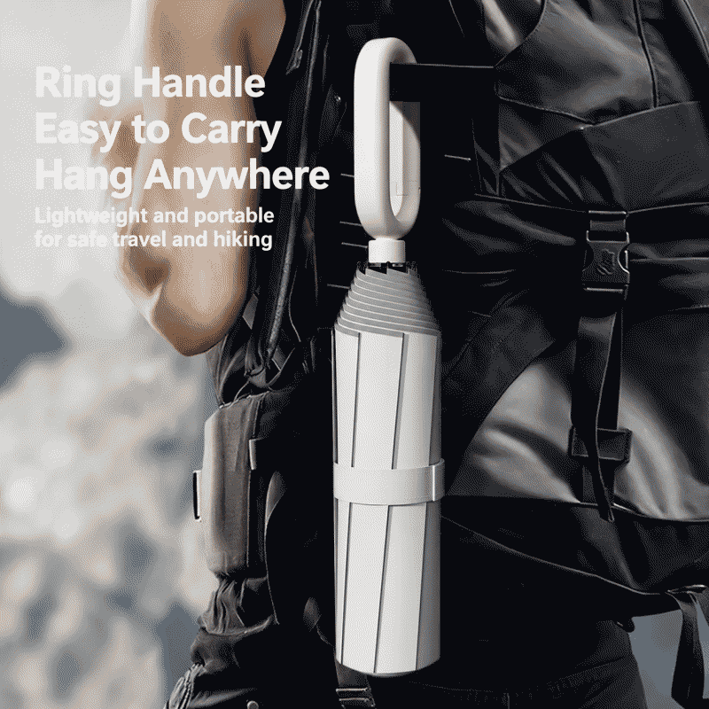 Ring buckle hand-opening folding umbrella, thickened and reinforced, suitable for men and women, portable, suitable for both rainy and sunny weather, double windproof