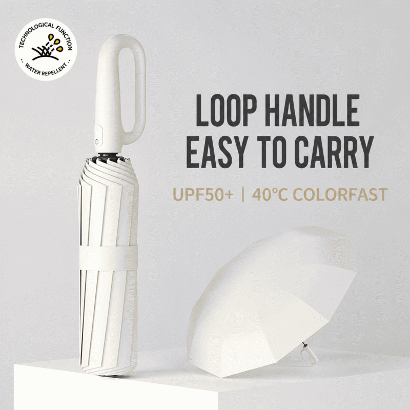 Fully automatic loop-buckle umbrella, suitable for both weather and sun protection, UV protection, folding umbrella, enlarged and reinforced umbrella, available in stock for customization