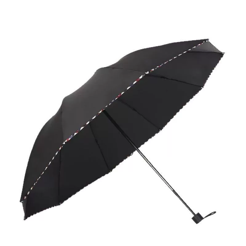 12-bone umbrella, extra large, for men and women, reinforced manual folding, suitable for three people, both rain and sun protection, anti-storm sun umbrella