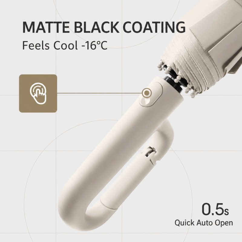 Automatic umbrella folding ring buckle umbrella, extra large, wind-resistant, reinforced, thickened, suitable for both sunny and rainy weather, portable sunshade umbrella