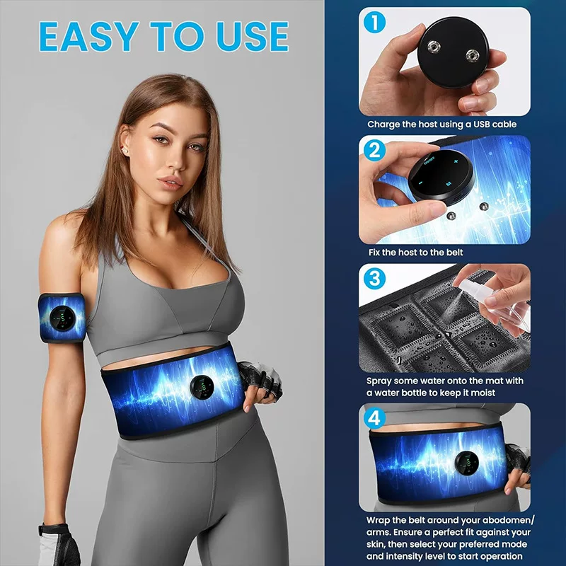 Slimming belt, EMS abdominal fitness device, muscle training stimulator, massage abdominal fitness patch, custom-made abdominal muscle patch