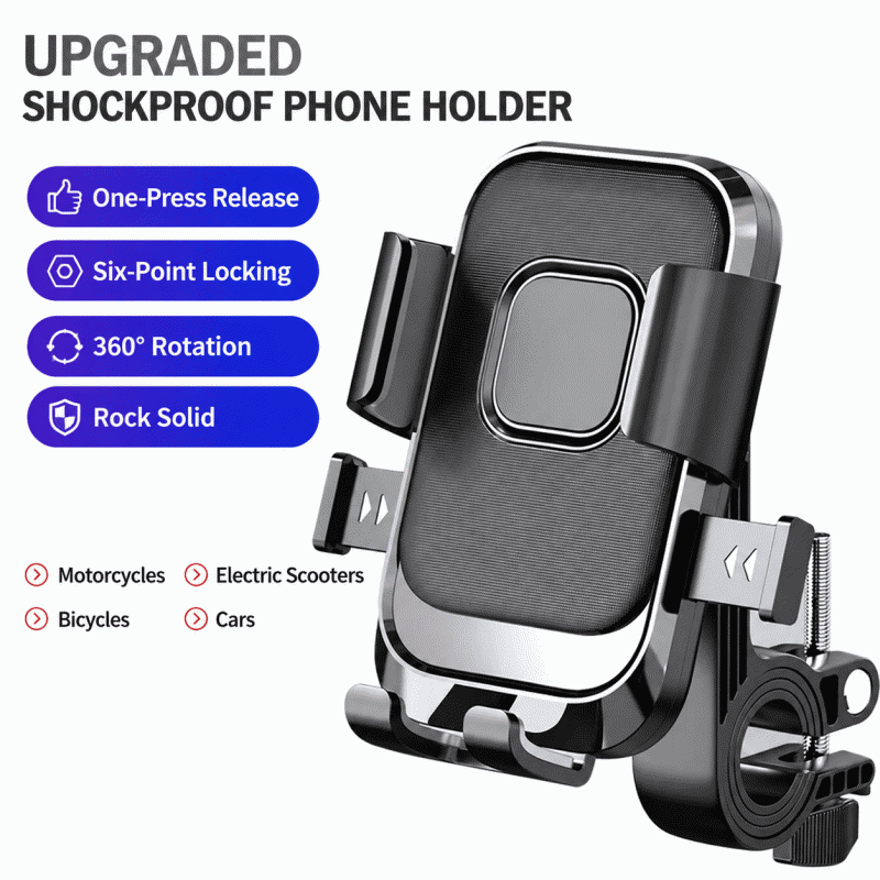 Electric vehicle on-board phone holder, bicycle, motorcycle, takeout navigation, phone shockproof support frame