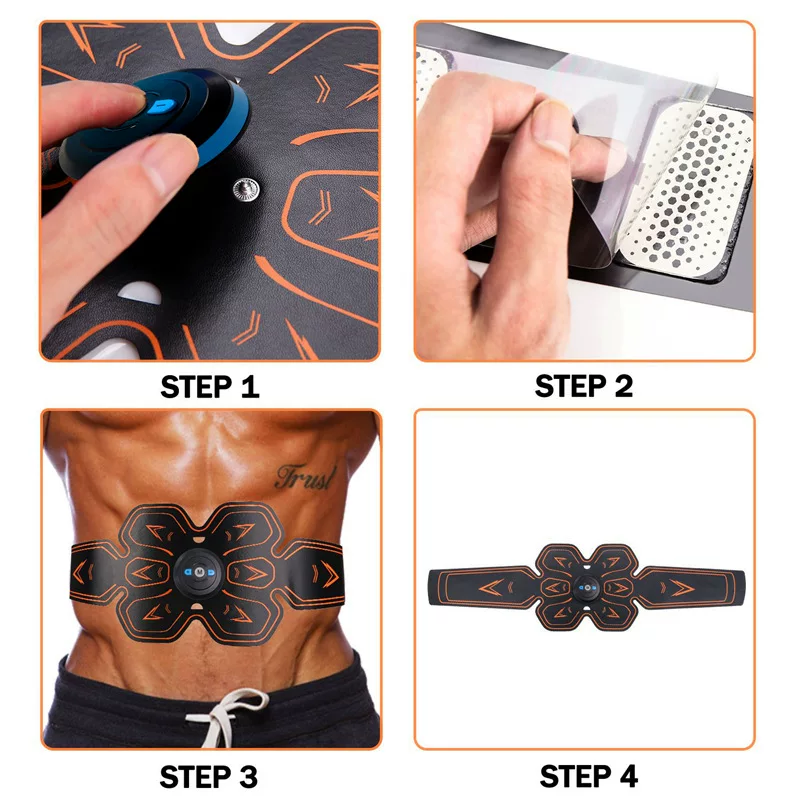 Lazy person's abs patch, EMS muscle stimulation abdominal massager, ABS small auxiliary fitness belt