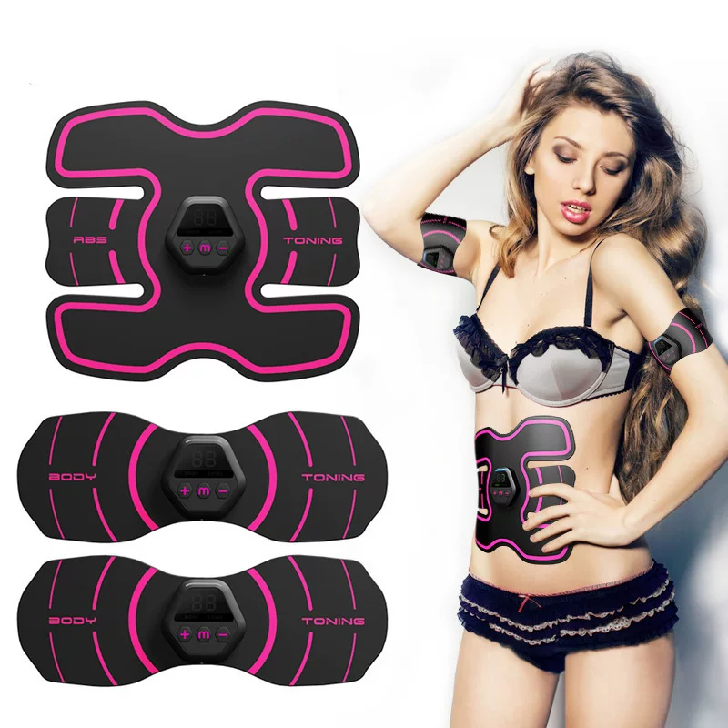 Muscle stimulator, multi-functional EMS slimming and body shaping three-piece set, rechargeable abdominal and waist fitness device