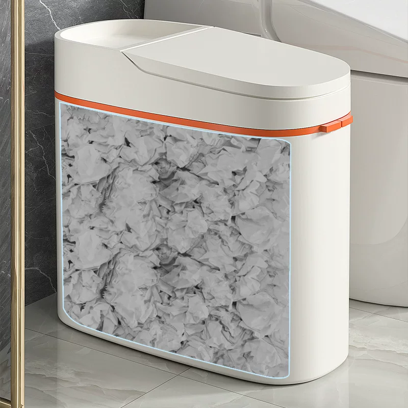 Gap trash can for home use, large capacity, suitable for bathroom, kitchen, and toilet, 2026 new model, specifically designed for living room, with lid
