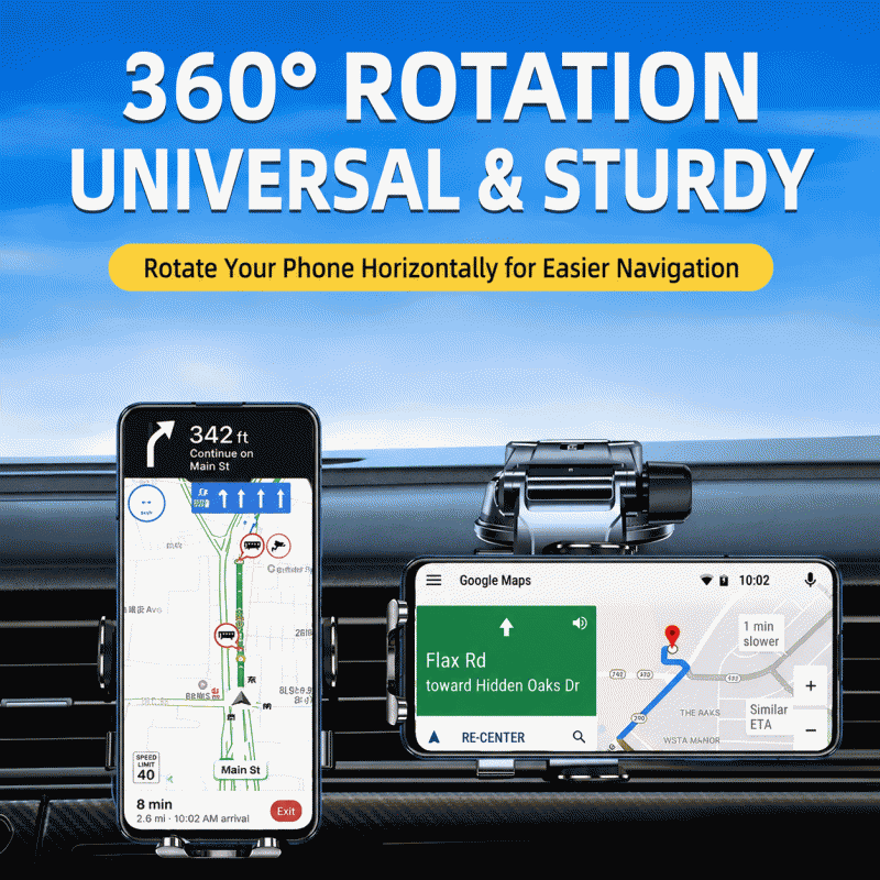 Car phone holder, car dashboard gravity navigation holder, car holder with rotating suction cup, phone charging support frame
