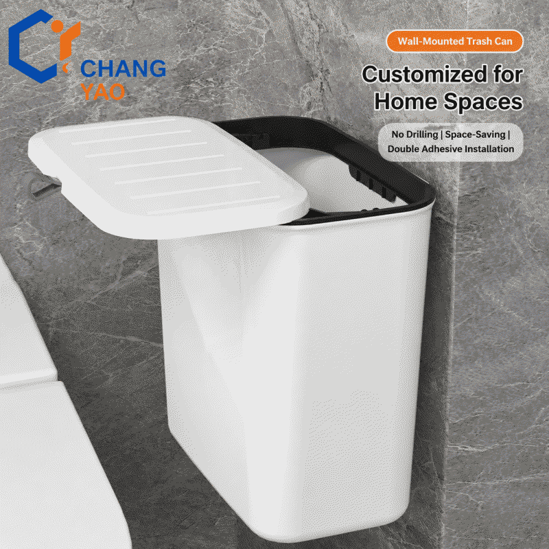 Household wall-mounted trash can for daily use, suitable for bathroom and living room, simple and minimalist design, perfect for kitchen waste storage