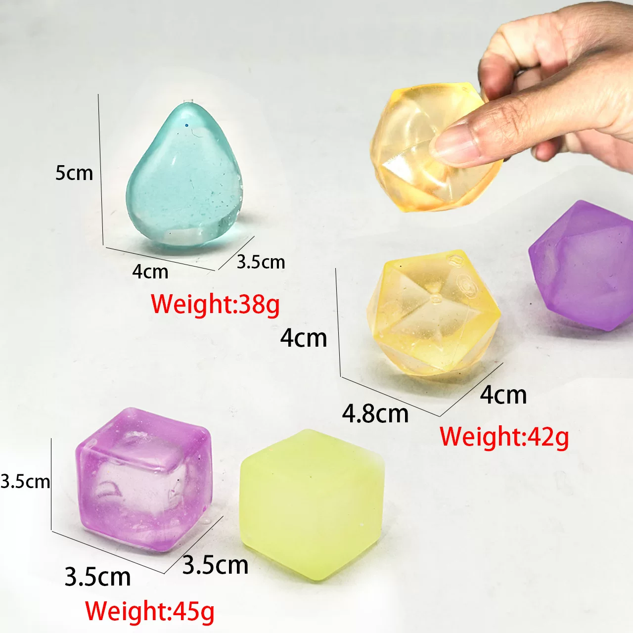 Snowflake ice cubes, square maltose, and stress-relieving toys with slow rebound effect, wholesale available