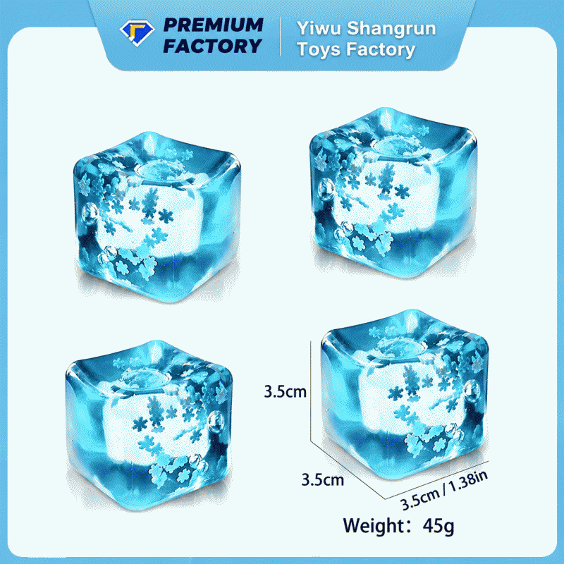 Snowflake ice cube, square maltose pinch toy, stress relief slow rebound stress toy