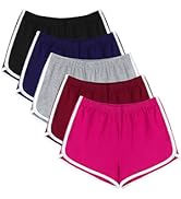 URATOT 5 Packs Soft Comfy Booty Cotton Workout Pants Breathable Lounge Dolphin Shorts Cycling Hik...